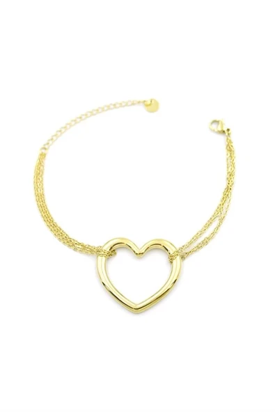 LitaeTrend Zincir Kalp Bileklik - Altın - Resim 2