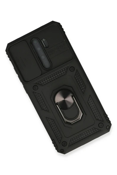 Xiaomi Redmi Note 8 Pro Kılıf Pars Lens Yüzüklü Silikon - Siyah - 3
