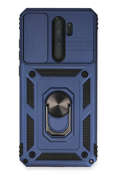 Xiaomi Redmi Note 8 Pro Kılıf Pars Lens Yüzüklü Silikon - Lacivert - 1