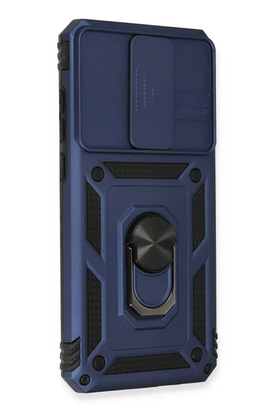 Xiaomi Redmi Note 8 Pro Kılıf Pars Lens Yüzüklü Silikon - Lacivert - 2