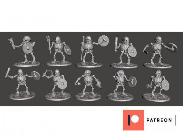 Orc Skeleton Warrior Marauders X 10 Poses / Squad / Birim Plastik Aparat