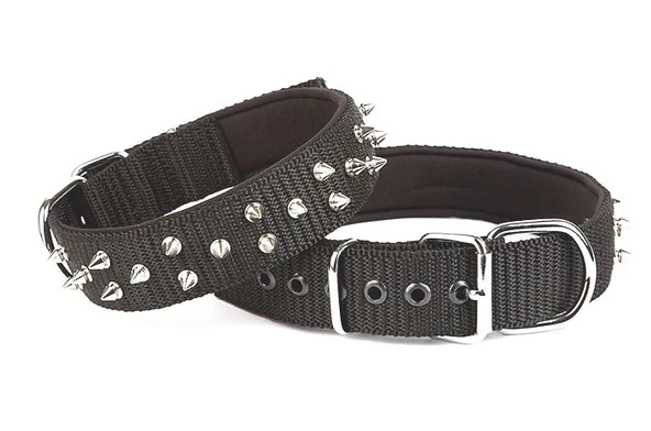 Doggie Konfor El Yapımı Çivili Köpek Boyun Tasması 4x52-60cm Siyah ürün görseli 1