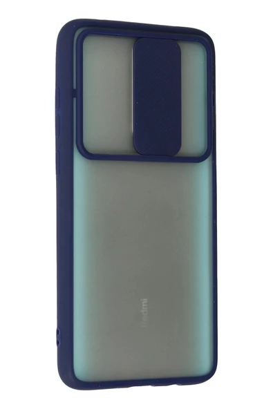 Xiaomi Redmi Note 8 Pro Kılıf Palm Buzlu Kamera Sürgülü Silikon - Lacivert - 3