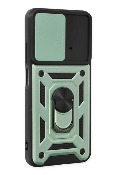 Xiaomi Poco M4 Pro 4G Kılıf Pars Lens Yüzüklü Silikon - Yeşil - Resim 2