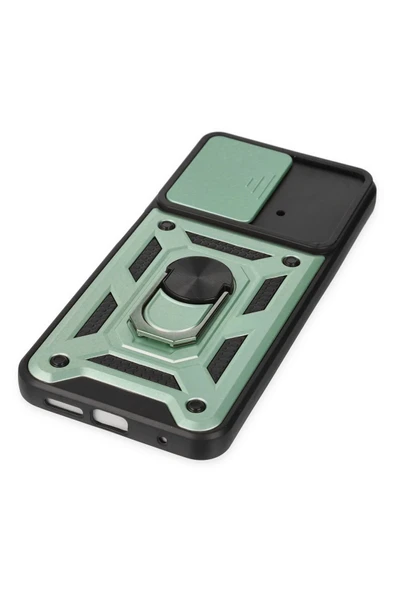 Xiaomi Poco M4 Pro 4G Kılıf Pars Lens Yüzüklü Silikon - Yeşil - Resim 5