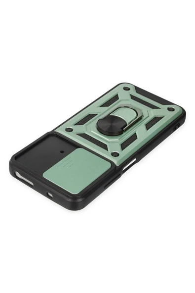 Xiaomi Poco M4 Pro 4G Kılıf Pars Lens Yüzüklü Silikon - Yeşil - Resim 4