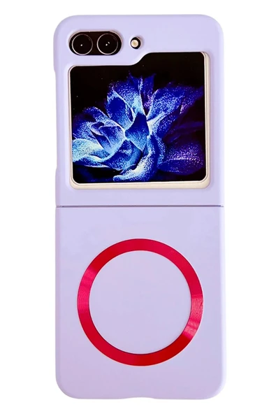 Samsung Galaxy Z Flip 5 Kılıf Mata Fold Kapak - Lila - 1