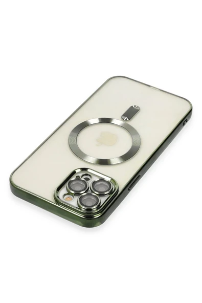 iPhone 12 Pro Max Kılıf Kross Magneticsafe Kapak - Koyu Yeşil - Resim 4