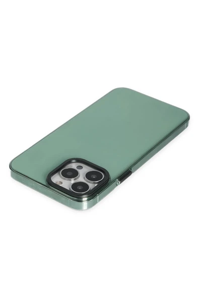 iPhone 13 Pro Kılıf Anka PC Sert Metal Kapak - Yeşil - Resim 4