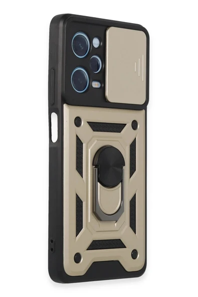 Xiaomi Redmi Note 12 Pro 5G Kılıf Pars Lens Yüzüklü Silikon - Gold - Resim 2