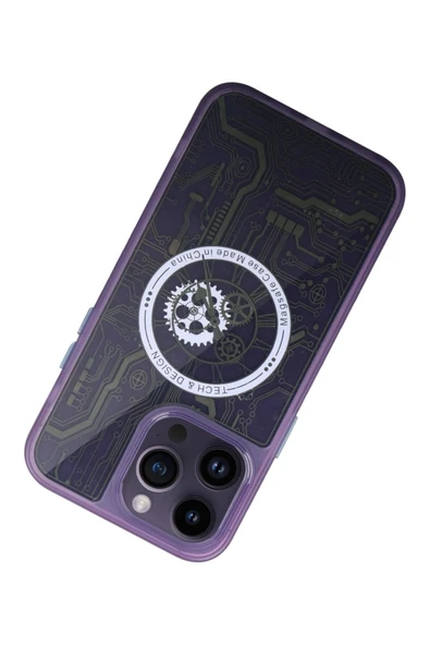iPhone 14 Pro Kılıf Magic Magneticsafe Silikon - Derin Mor - Resim 3