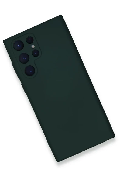 Samsung Galaxy S23 Ultra Kılıf Nano içi Kadife Silikon - Koyu Yeşil - Resim 3