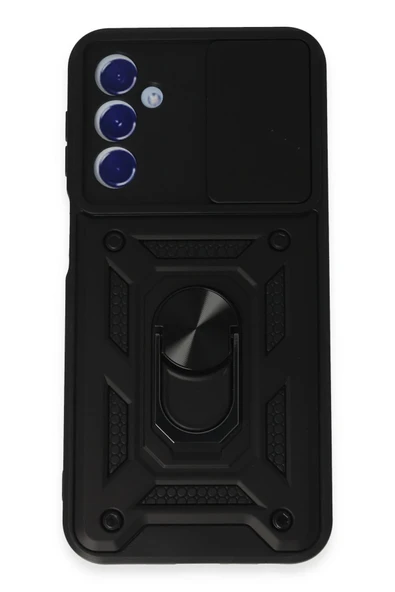 Samsung Galaxy M34 5G Kılıf Pars Lens Yüzüklü Silikon - Siyah ürün görseli