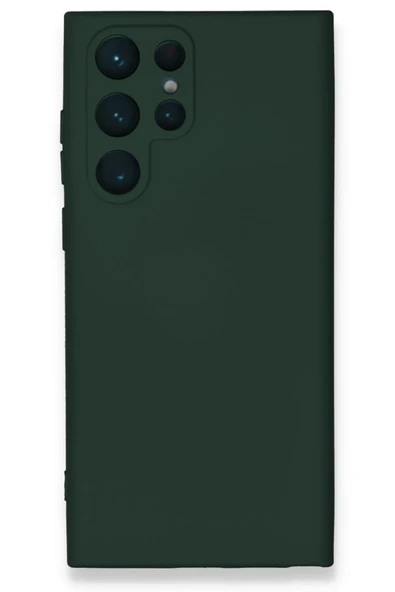 Samsung Galaxy S23 Ultra Kılıf Nano içi Kadife Silikon - Koyu Yeşil ürün görseli