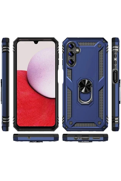 Samsung Galaxy A04S Kılıf Sofya Yüzüklü Silikon Kapak - Rose - Resim 5