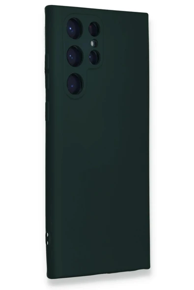 Samsung Galaxy S23 Ultra Kılıf Nano içi Kadife Silikon - Koyu Yeşil - Resim 2