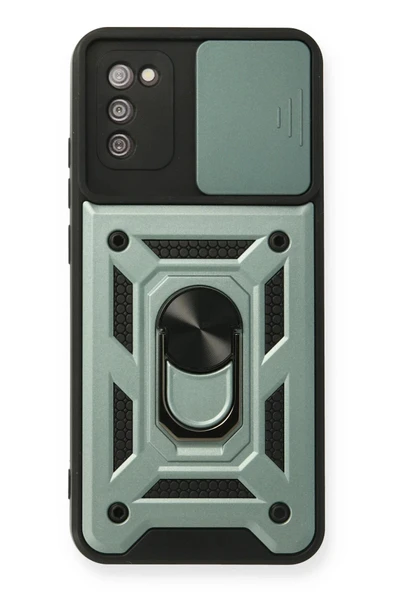 Samsung Galaxy A03S Kılıf Pars Lens Yüzüklü Silikon - Yeşil ürün görseli