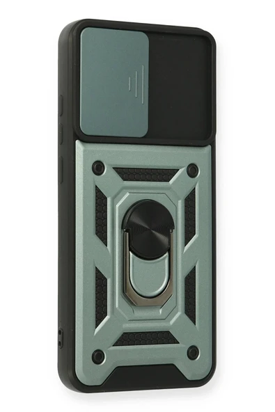 Samsung Galaxy A03S Kılıf Pars Lens Yüzüklü Silikon - Yeşil - Resim 2