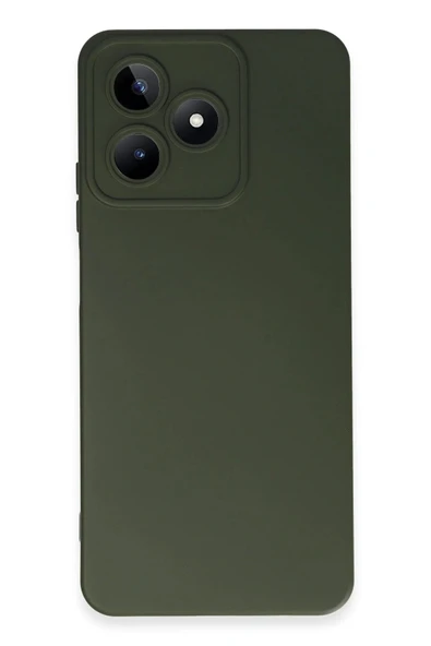 Realme C53 Kılıf Nano içi Kadife Silikon - Koyu Yeşil ürün görseli