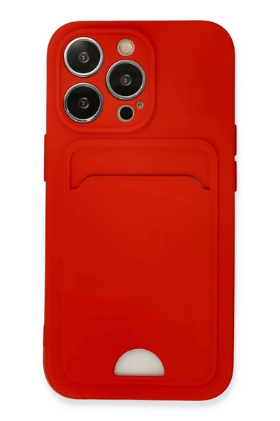 iPhone 13 Pro Kılıf Kelvin Kartvizitli Silikon - Kırmızı ürün görseli