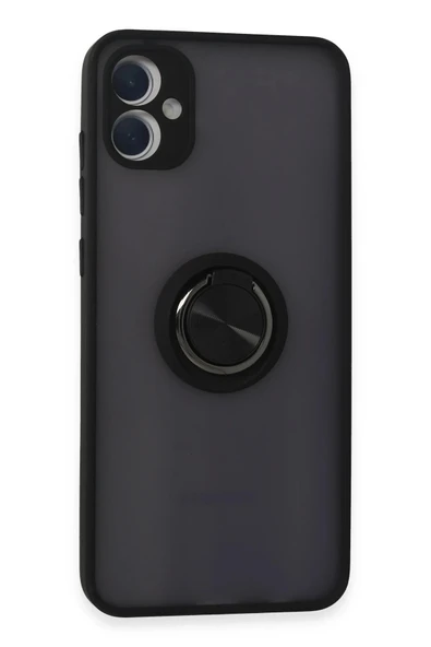 Samsung Galaxy A05 Kılıf Montreal Yüzüklü Silikon Kapak - Siyah ürün görseli