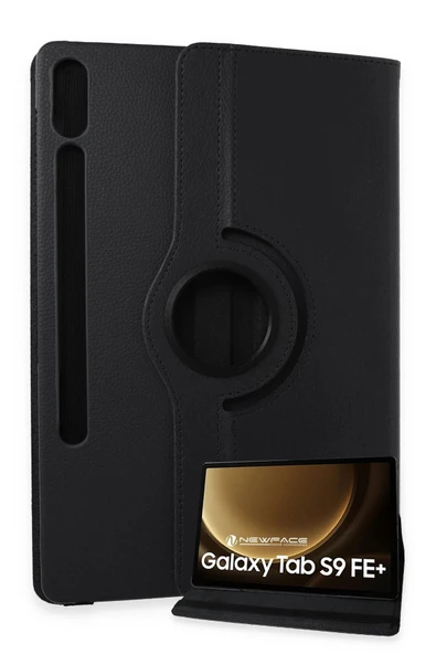 Samsung Galaxy X610 Tab S9 FE Plus 12.4 Kılıf 360 Tablet Deri Kılıf - Siyah ürün görseli