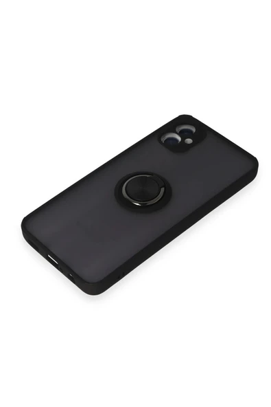 Samsung Galaxy A05 Kılıf Montreal Yüzüklü Silikon Kapak - Siyah - Resim 4