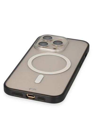 iPhone 14 Pro Max Kılıf Grand Magneticsafe Kapak - Siyah - Resim 4