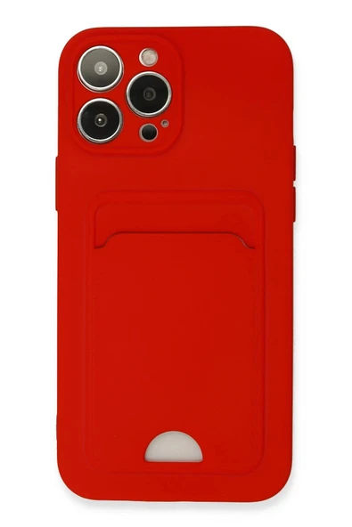 iPhone 13 Pro Max Kılıf Kelvin Kartvizitli Silikon - Kırmızı ürün görseli
