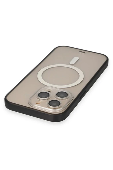 iPhone 14 Pro Max Kılıf Grand Magneticsafe Kapak - Siyah - Resim 3
