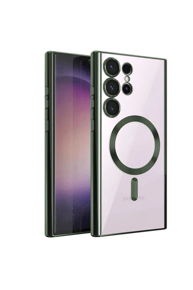 Samsung Galaxy S23 Ultra Kılıf Kross Magneticsafe Kapak - Koyu Yeşil ürün görseli