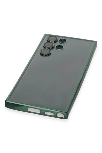 Samsung Galaxy S22 Ultra Kılıf Lensli Silikon - Yeşil - Resim 3