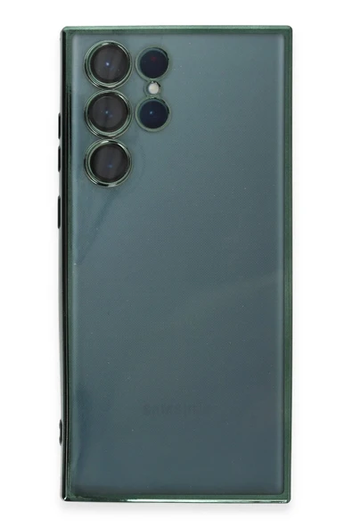 Samsung Galaxy S22 Ultra Kılıf Lensli Silikon - Yeşil - Resim 2