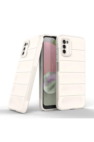 Samsung Galaxy A03S Kılıf Optimum Silikon - Krem - Resim 2