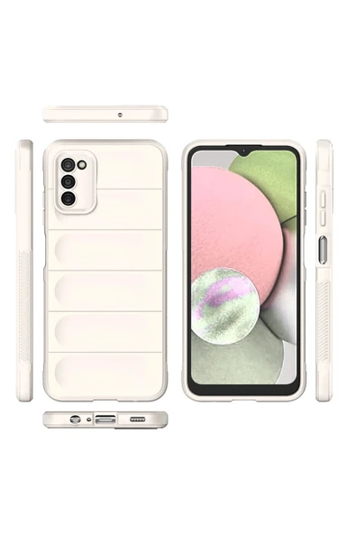 Samsung Galaxy A03S Kılıf Optimum Silikon - Krem - Resim 3