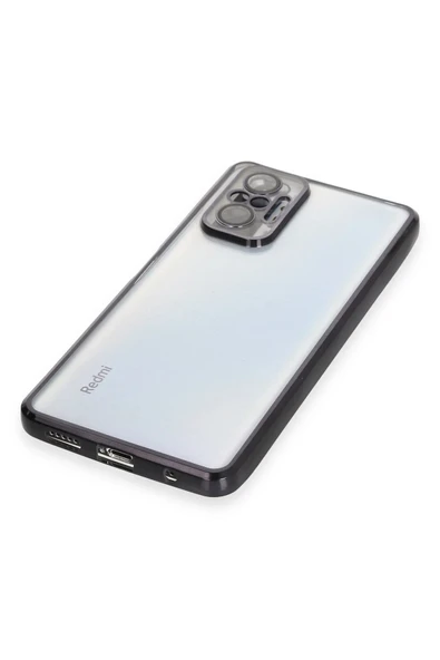 Xiaomi Redmi Note 10 Pro Kılıf Lensli Silikon - Siyah - Resim 4