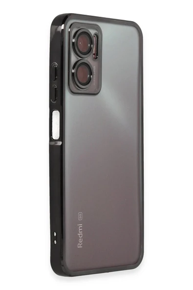 Xiaomi Redmi 10 5G Kılıf Lensli Silikon - Siyah - Resim 2