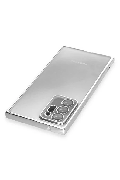 Samsung Galaxy Note 20 Ultra Kılıf Lensli Silikon - Gümüş - Resim 3