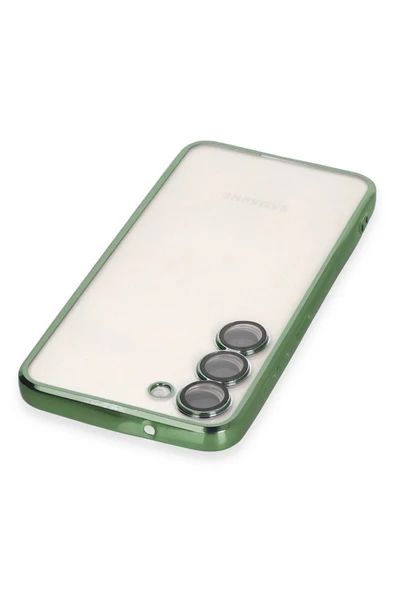 Samsung Galaxy S23 Plus Kılıf Lensli Silikon - Yeşil - Resim 3