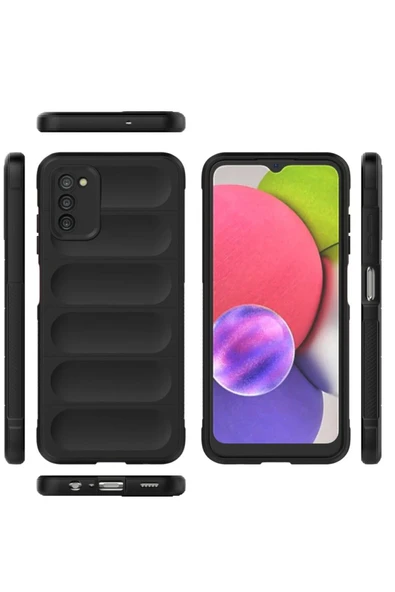 Samsung Galaxy A03S Kılıf Optimum Silikon - Siyah - Resim 2