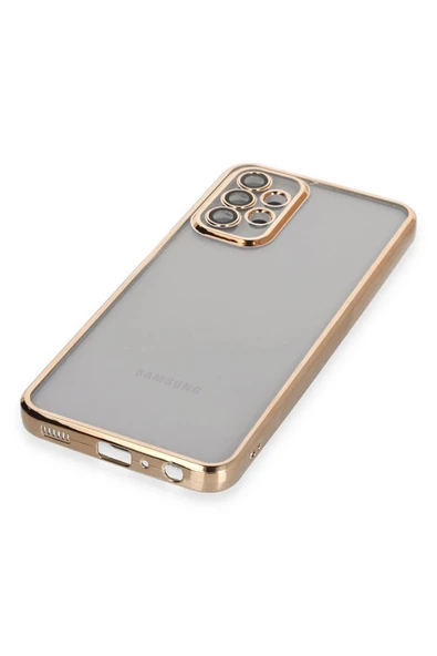 Samsung Galaxy A23 4G Kılıf Lensli Silikon - Gold - Resim 4