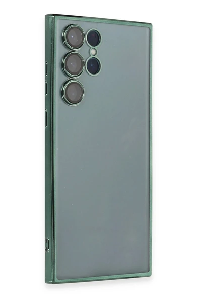 Samsung Galaxy S22 Ultra Kılıf Lensli Silikon - Yeşil ürün görseli