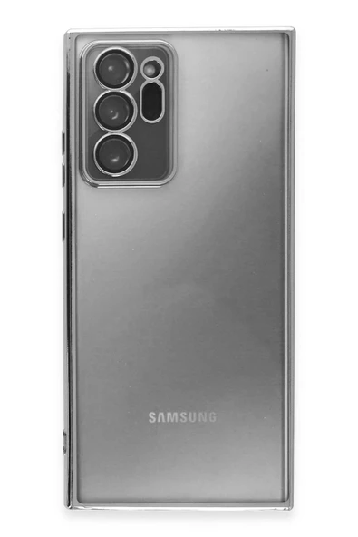 Samsung Galaxy Note 20 Ultra Kılıf Lensli Silikon - Gümüş - Resim 2