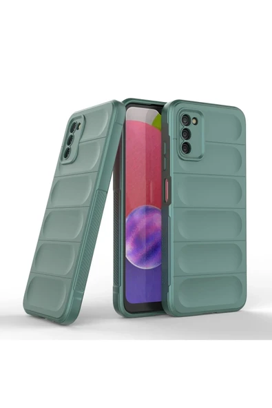 Samsung Galaxy A03S Kılıf Optimum Silikon - Koyu Yeşil - Resim 2