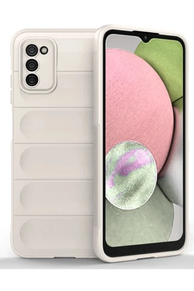 Samsung Galaxy A03S Kılıf Optimum Silikon - Krem ürün görseli