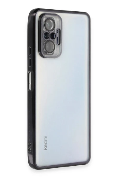 Xiaomi Redmi Note 10 Pro Kılıf Lensli Silikon - Siyah ürün görseli