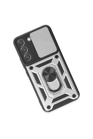 Samsung Galaxy S24 Kılıf Pars Lens Yüzüklü Silikon - Gümüş - Resim 3