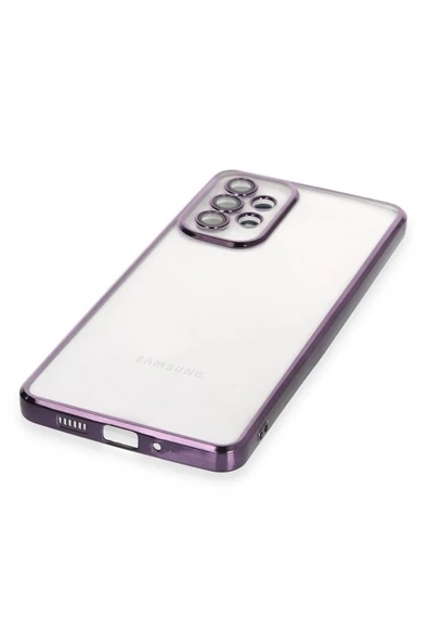 Samsung Galaxy A33 5G Kılıf Lensli Silikon - Mor - Resim 4