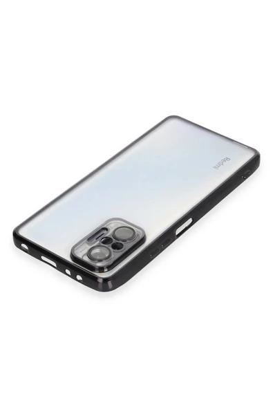 Xiaomi Redmi Note 10 Pro Kılıf Lensli Silikon - Siyah - Resim 3