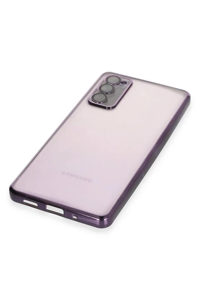Samsung Galaxy S20 FE Kılıf Lensli Silikon - Mor - Resim 4